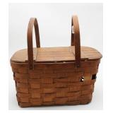 Woven Picnic Basket with Lid