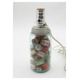 Mason Jar Lamp w/ Spools