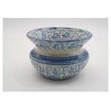 Blue and White Ceramic Spittoon