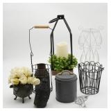 Decorative Collection With Vases and Baskets