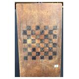 Wooden Checkerboard With Worn Finish