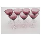 7 Purple Stemmed Glasses