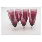 7 Purple Glass Goblets