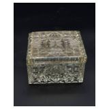 Clear Pressed Glass Box With Lid