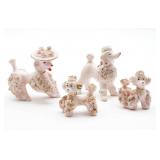 4 Pink Ceramic Spaghetti Poodles