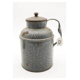 Gray Graniteware Canister with Lid