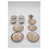 Vintage Hand-Painted Floral Teacup and Saucer Set