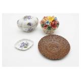Porcelain Trinket Box, Small Dish & Etc.