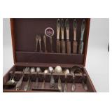 Community Plate Silverware Set in Wood Box