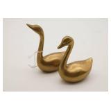 Small Brass Swan Figurines