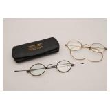 Two Vintage Spectacles with Case