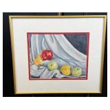 Framed Still Life Fruit Watercolor