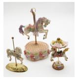 Three Carousel Horse Figurines