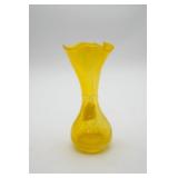 Yellow Hand-Blown Glass Vase