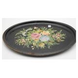 Hand-Painted Toleware Floral Tray