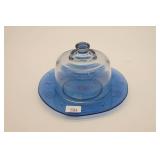 Blue Seashell Plate w/Cheese Dome Lid