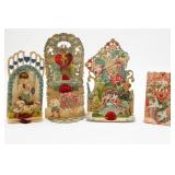 Four Vintage Valentine Pop-Up Cards
