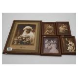 Framed Sepia-Tone Photographs