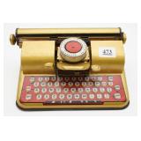 Berwin Superior Toy Typewriter in Gold
