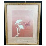 Framed Floral and Butterfly Print