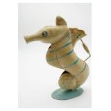 Painted Tin Seahorse Pitcher Decorative
