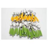 Flatware Set with Yellow and Green Handles