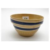 Yellow Ware Bowl with Blue Bands
