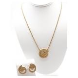 Monet Gold Tone Spiral Necklace w/Matching