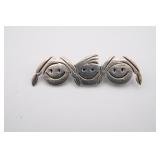 Sterling Silver Child Smiling Faces Pin