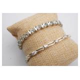 (2) Sterling Silver Tennis Bracelets
