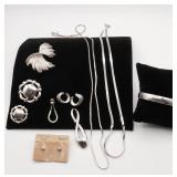Monet Silver Tone Jewelry Lot