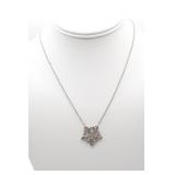 Monet Silver Tone Floral Scroll Necklace