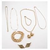 Monet Gold Tone Costume Jewelry Lot