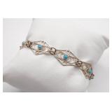 Sterling Silver Filigree Bracelet with Blue