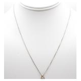 Sterling Silver Teardrop Clear Stone Pendant on