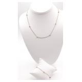 Sterling Silver 17 in Necklace w/Balls and