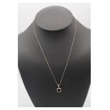 Sterling Silver 18 in. Necklace w/Onyx Stone and