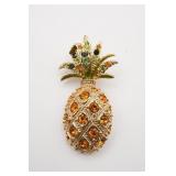 Monet Gold Tone Pineapple Brooch