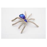 Vintage Spider Rhinestone Brooch As Is