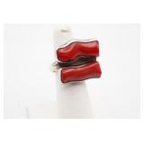 950 Red Coral Ring Size 7.25