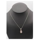 Sterling Silver 16 in. Necklace w/Mother of Pearl
