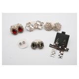 (6) Pairs of Assorted Silver Tone and Rhinestone
