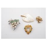 Collection of Vintage Brooches Mother of Pearl &