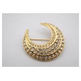 Joan Rivers Crescent Moon Brooch