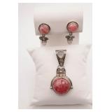 Sajen Rhodochrosite and Stone Sterling Silver