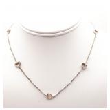 Sterling Silver Heart Necklace 16 in.