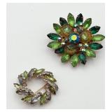 Green Stone Brooches (2)