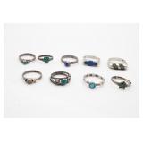 (9) Assorted Sterling Silver Rings