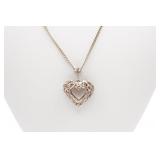 Sterling Silver Filigree Heart Necklace