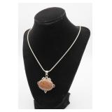 Oval Shaped Gemstone Pendant & Snake Chain
